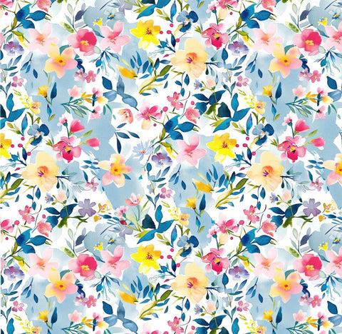 20657 Baby Blues Floral – Waterslide Decal for Enamel, Glass & Ceramic