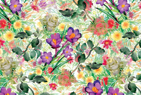 20704 Purple Violets Garden – Waterslide Decal for Enamel, Glass & Ceramic