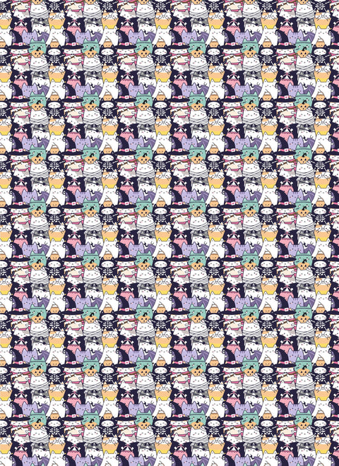 20660 Halloween Cat Party – Waterslide Decal for Enamel, Glass & Ceramic