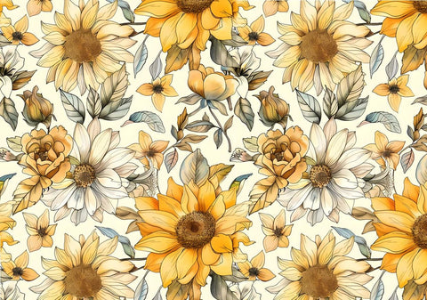 20671 Vintage Sunflowers – Waterslide Decal for Enamel, Glass & Ceramic