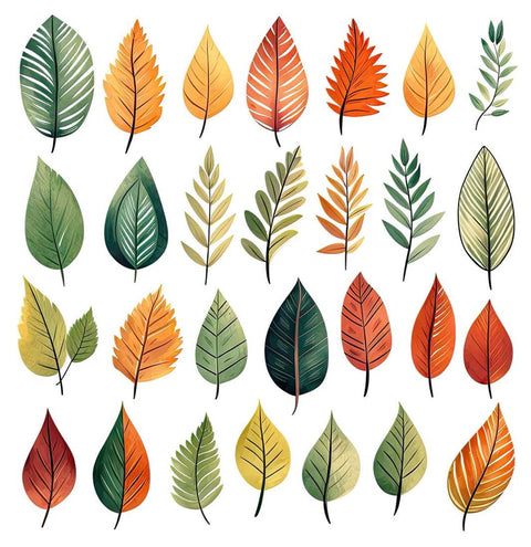 20682 Boho Fall Leaves – Waterslide Decal for Enamel, Glass & Ceramic