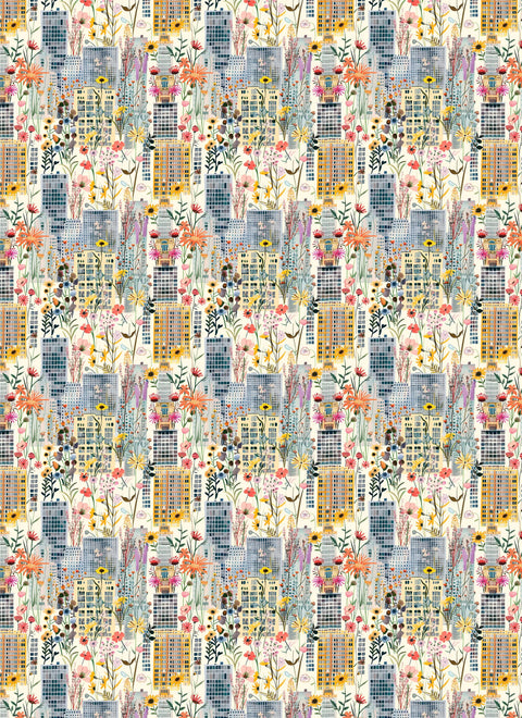 20688 Vintage Floral Cityscape – Waterslide Decal for Enamel, Glass & Ceramic