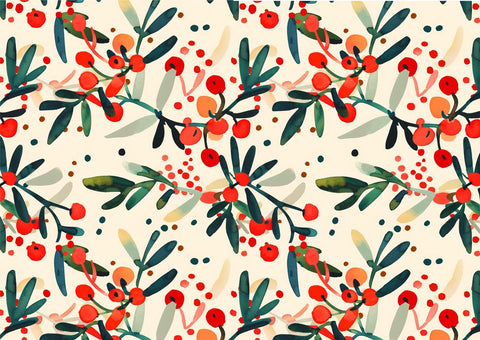 20713 Xmas Holly – Waterslide Decal for Enamel, Glass & Ceramic