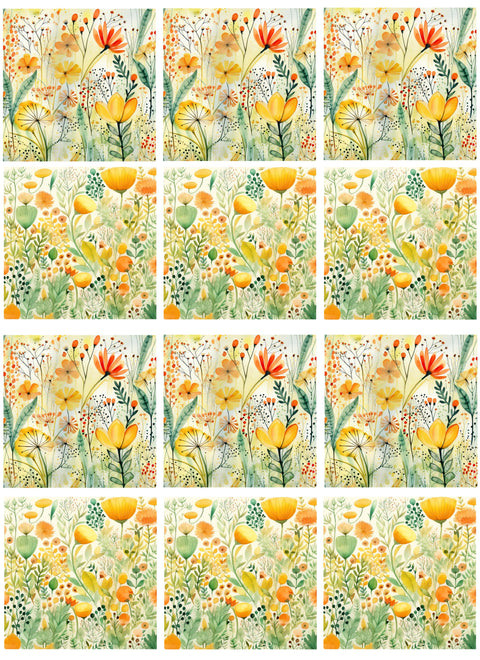 20716 Pretty Flowers Garden Tiles – Waterslide Decal for Enamel, Glass & Ceramic