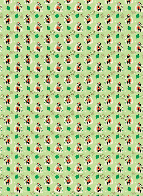 20718 Atomic Cat Xmas 2 – Waterslide Decal for Enamel, Glass & Ceramic