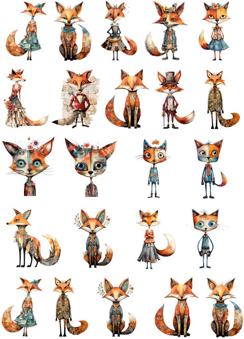 20264 Foxes – Waterslide Decal for Enamel, Glass & Ceramic