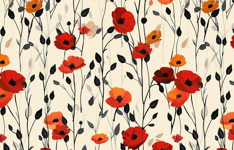 20698 Poppy Floral – Waterslide Decal for Enamel, Glass & Ceramic