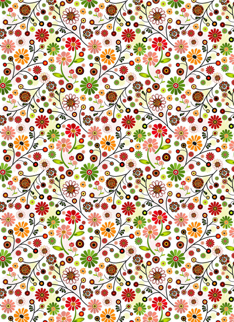 20703 Funky Floral – Waterslide Decal for Enamel, Glass & Ceramic