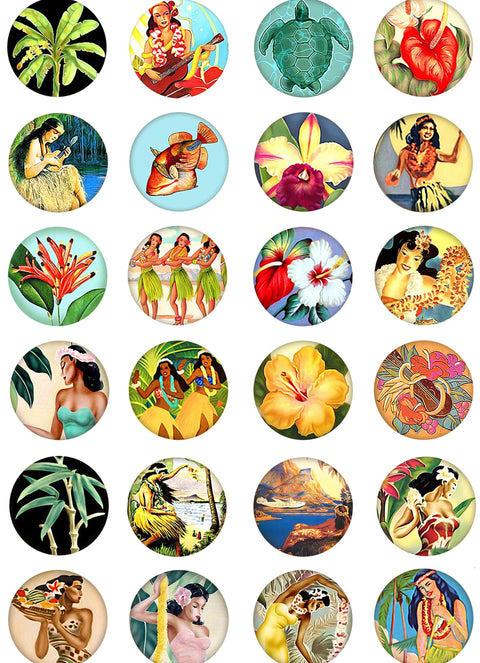 20706 Vintage Hawaiian 3 Circles – Waterslide Decal for Enamel, Glass & Ceramic