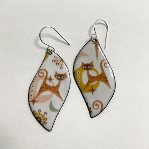 20708 Mid Century Modern Atomic Cats 3 – Waterslide Decal for Enamel, Glass & Ceramic