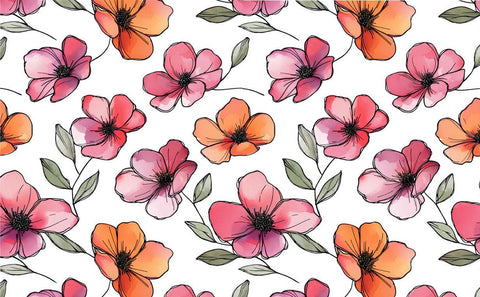 20734 Watercolor Flowersl – Waterslide Decal for Enamel, Glass & Ceramic