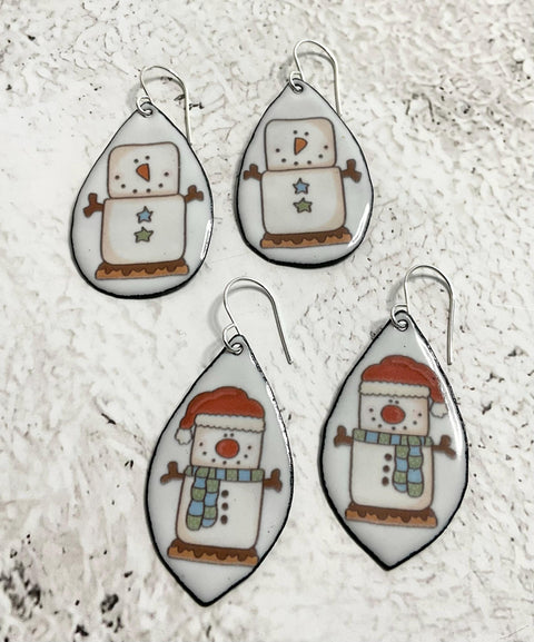20722 S'More Snowmen Earring Sets – Waterslide Decal for Enamel, Glass & Ceramic