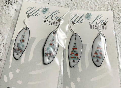 20721 Abstract X'mas Trees Earring Sets 1 – Waterslide Decal for Enamel, Glass & Ceramic
