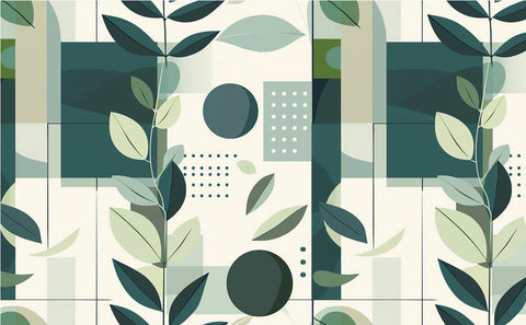 20743 Abstract Green Botanical – Waterslide Decal for Enamel, Glass & Ceramic