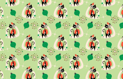 20718 Atomic Cat Xmas 2 – Waterslide Decal for Enamel, Glass & Ceramic