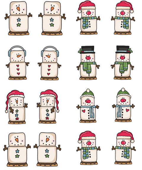 20722 S'More Snowmen Earring Sets – Waterslide Decal for Enamel, Glass & Ceramic