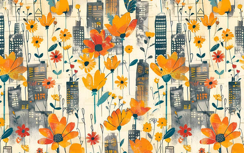 20723 Flowery City Scape 2 – Waterslide Decal for Enamel, Glass & Ceramic