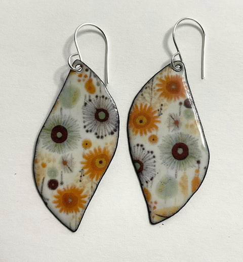 Retro Botanical Design Enamel Decals, enamel supplies, ceramic decals, fusible decal, glass decals, 20672