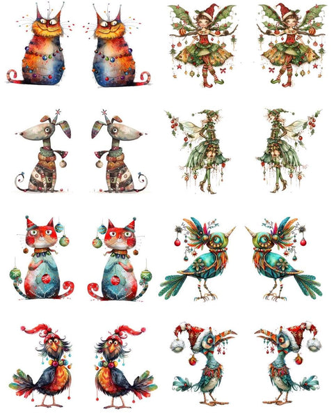 20730 Quirky Xmas 1 – Waterslide Decal for Enamel, Glass & Ceramic