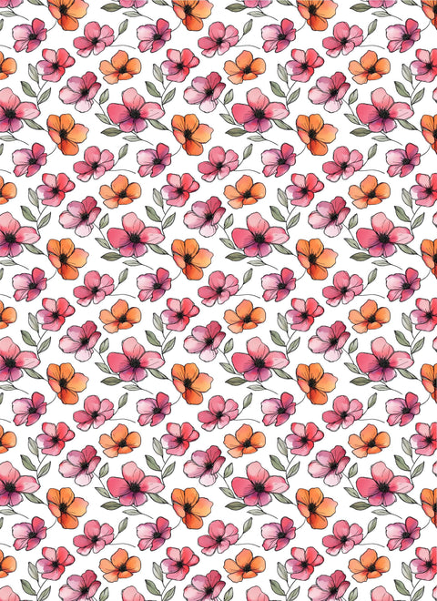 20734 Watercolor Flowersl – Waterslide Decal for Enamel, Glass & Ceramic