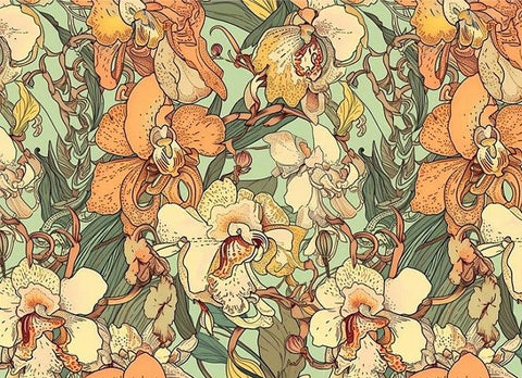 20396 Vintage Art Nouveau Flowers 1 – Waterslide Decal for Enamel, Glass & Ceramic