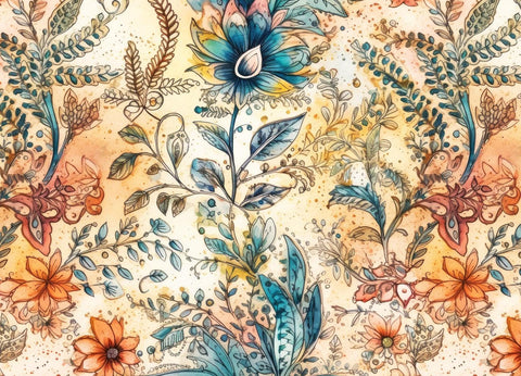 20432 Henna Flower – Waterslide Decal for Enamel, Glass & Ceramic