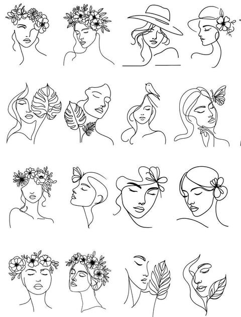 20747 Lady Line Art – Waterslide Decal for Enamel, Glass & Ceramic