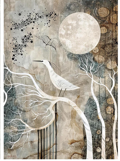 20759 Bird Mixed Media Tile  Design Enamel Decals, enamel supplies, ceramic decals, fusible decal, glass decals, 20759B