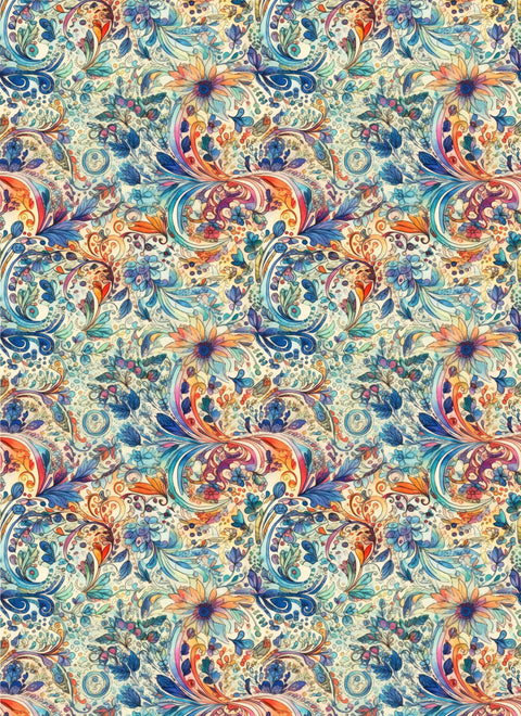 20241 Watercolor Paisley – Waterslide Decal for Enamel, Glass & Ceramic