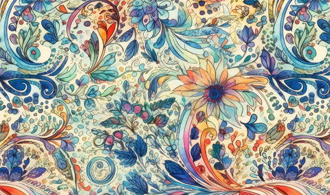 20241 Watercolor Paisley – Waterslide Decal for Enamel, Glass & Ceramic