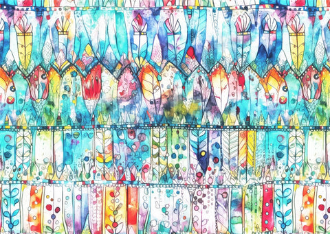 20355 Boho Watercolor – Waterslide Decal for Enamel, Glass & Ceramic