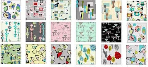 20418 Mid-Century Modern Tiles – Waterslide Decal for Enamel, Glass & Ceramic