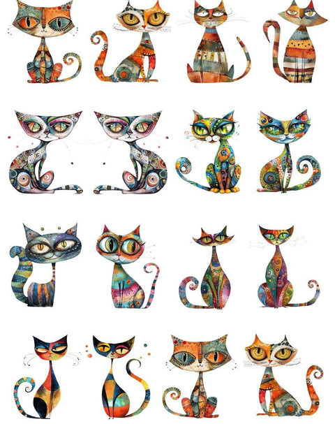 20766 Cool Cats Earring Sets – Waterslide Decal for Enamel, Glass & Ceramic