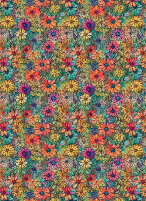 20416 Hippie Flowers 2 – Waterslide Decal for Enamel, Glass & Ceramic