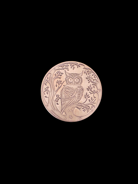 TMS-0034 Owl Textured Ornament Metal Blank